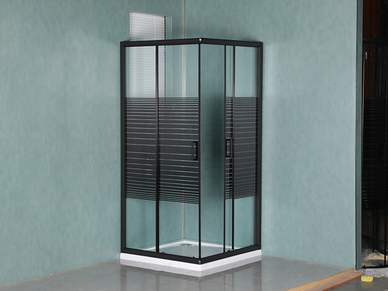 Box Doccia Scorrevole Quadrato Profilo Alluminio Nero SQ Con Maniglia Doppi Fori Box Doccia Scorrevole Quadrato Profilo Alluminio Nero SQ Con Maniglia Doppi Fori