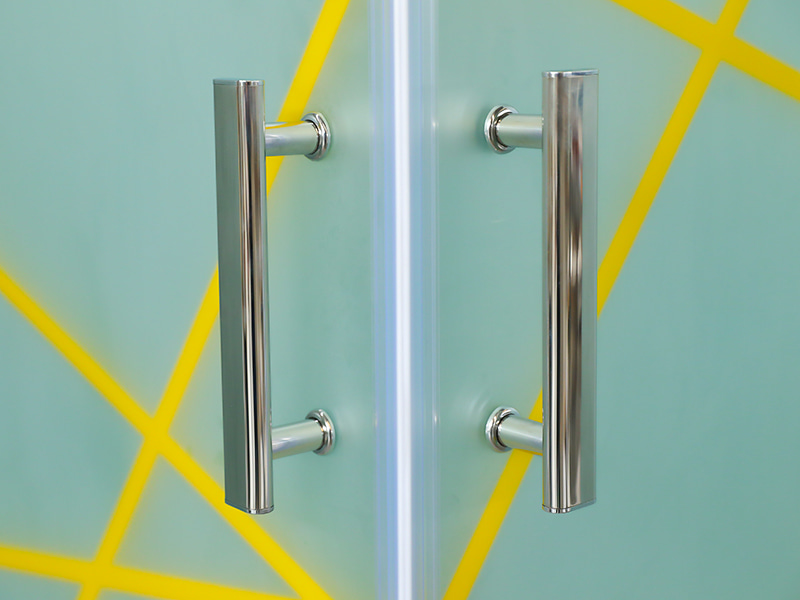 RE Box Doccia Scorrevole, Vetro Temperato Opaco Con Serigrafia, Profilo In Alluminio Oro, Maniglia Doppi Fori, Con Vassoio RE Box Doccia Scorrevole, Vetro Temperato Opaco Con Serigrafia, Profilo In Alluminio Oro, Maniglia Doppi Fori, Con Vassoio