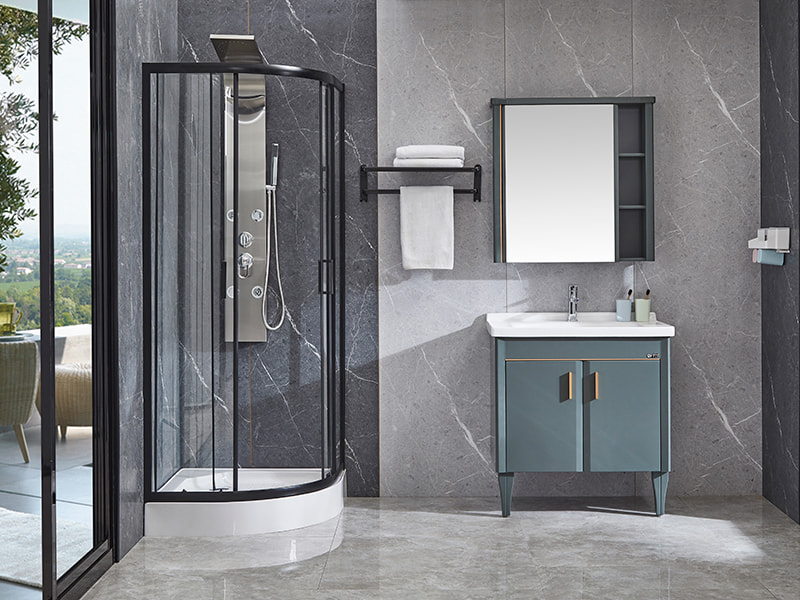 Porta Scorrevole In Vetro SE Per Box Doccia, Profilo In Alluminio Nero Porta Scorrevole In Vetro SE Per Box Doccia, Profilo In Alluminio Nero