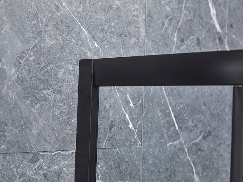 Porta Scorrevole In Vetro SE Per Box Doccia, Profilo In Alluminio Nero Porta Scorrevole In Vetro SE Per Box Doccia, Profilo In Alluminio Nero