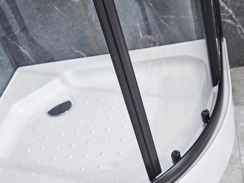 Porta Scorrevole In Vetro SE Per Box Doccia, Profilo In Alluminio Nero Porta Scorrevole In Vetro SE Per Box Doccia, Profilo In Alluminio Nero