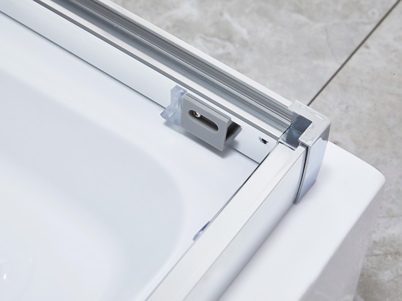 Box doccia scorrevole da bagno SQ in vetro temperato trasparente, con vassoio Box doccia scorrevole da bagno SQ in vetro temperato trasparente, con vassoio