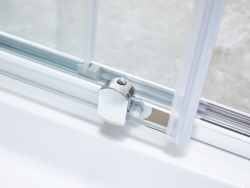 Box doccia scorrevole da bagno SQ in vetro temperato trasparente, con vassoio Box doccia scorrevole da bagno SQ in vetro temperato trasparente, con vassoio