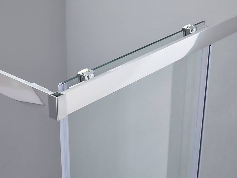 Box doccia scorrevole da bagno SQ in vetro temperato trasparente, con vassoio Box doccia scorrevole da bagno SQ in vetro temperato trasparente, con vassoio